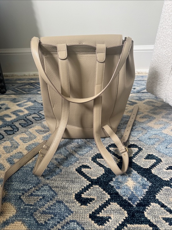 Cuyana Pebbled Leather Top-Handle Backpack 13” in Stone main image 5